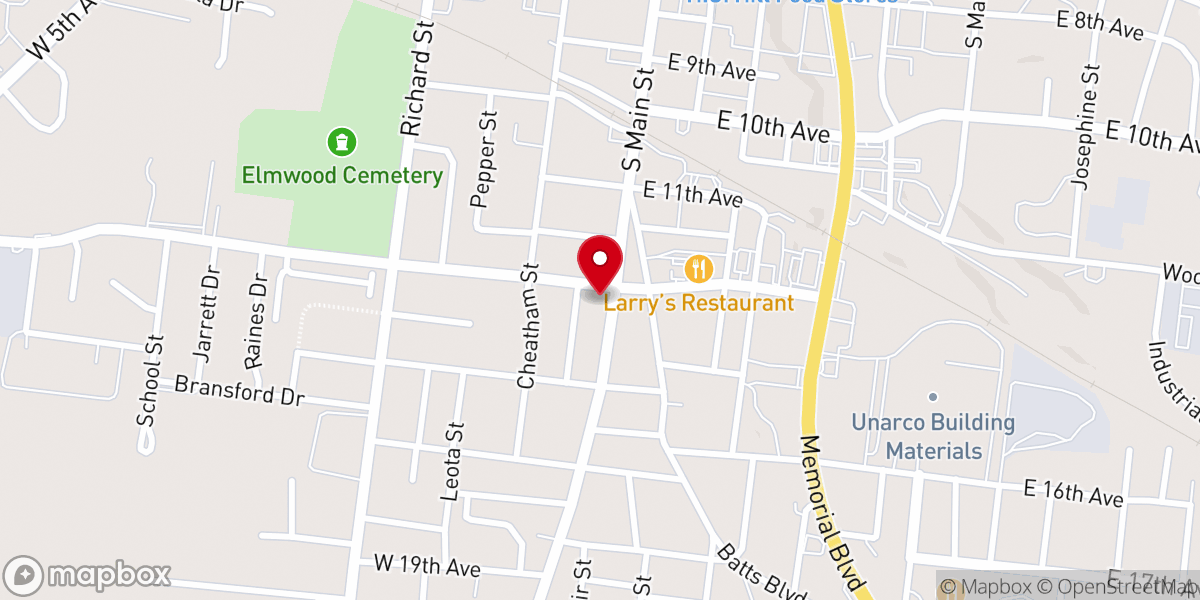 Map showing location of St John United Methodist Church
