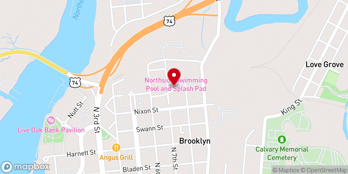 Map showing location of Mount Roney Baptist Church