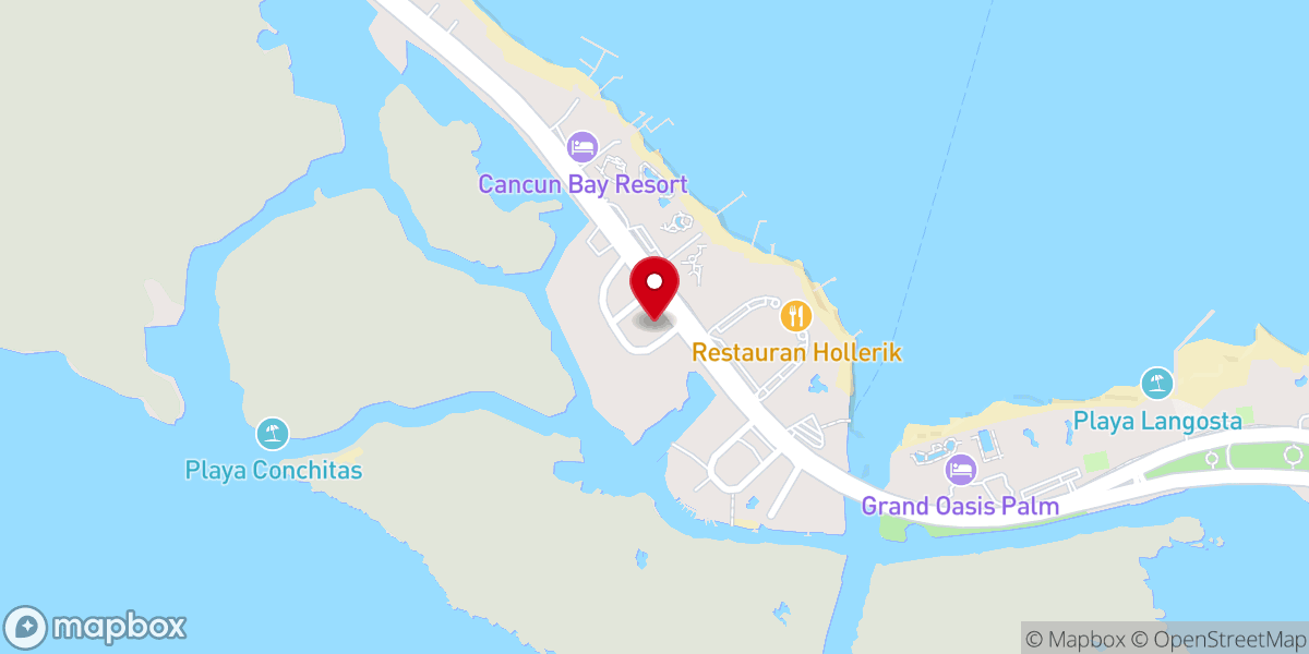 Map showing location of Parroquia de Cristo Resucitado Cancún