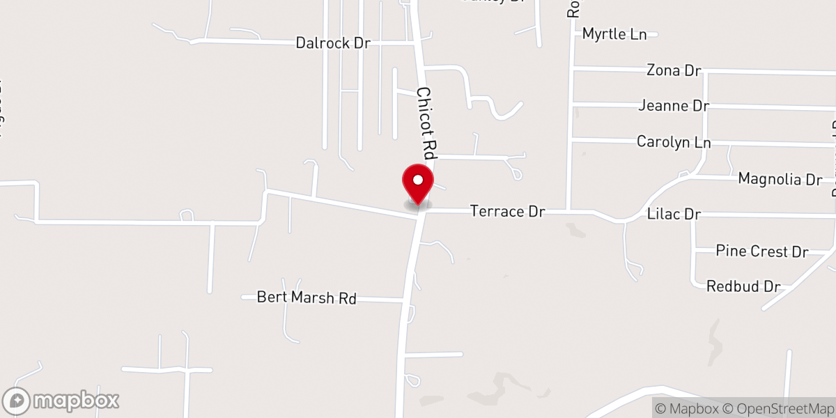 Map showing location of Olive Hill Church