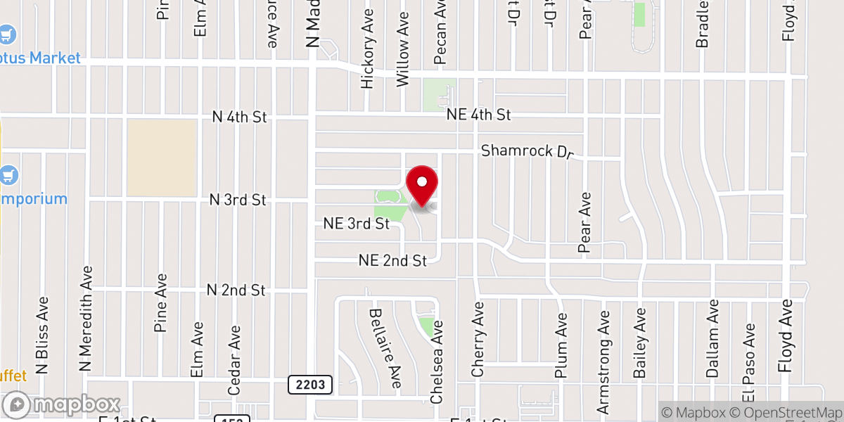 Map showing location of Hunt Memorial Methodist Parsonage