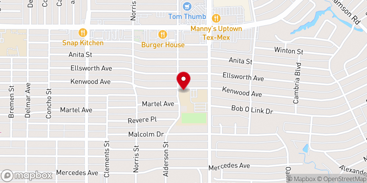 Map showing location of St. Thomas Aquinas Catholic Church