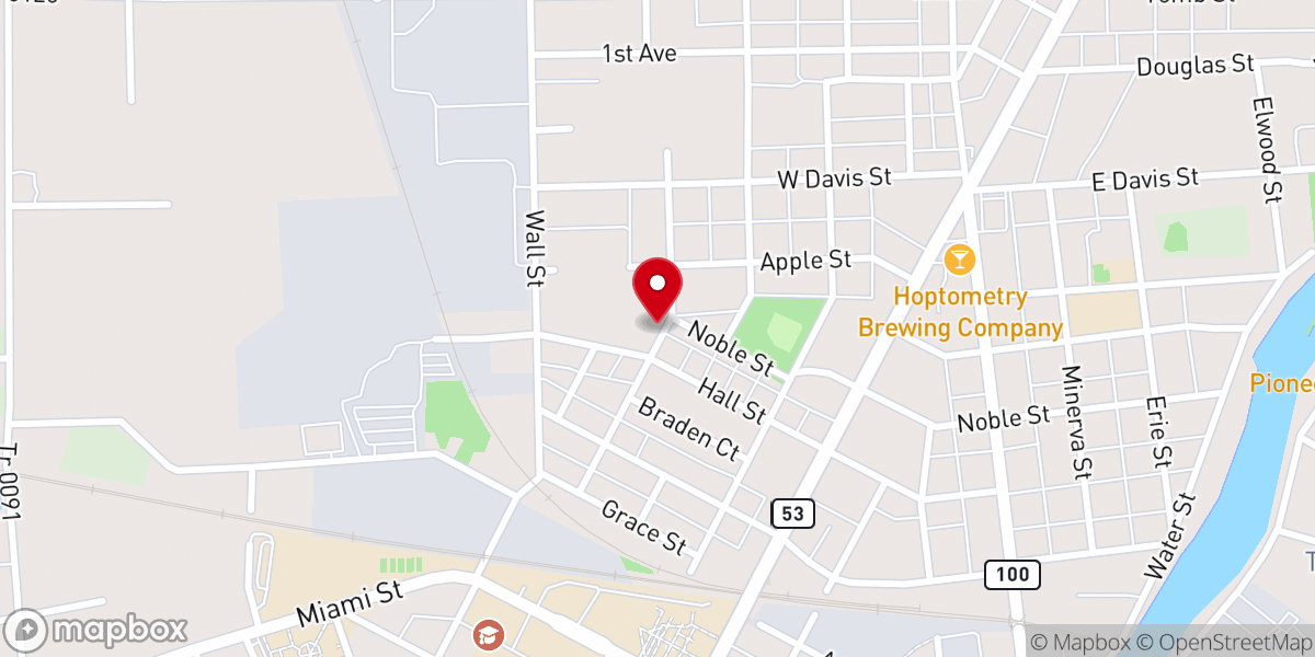 Map showing location of Tiffin Saint Mary Church