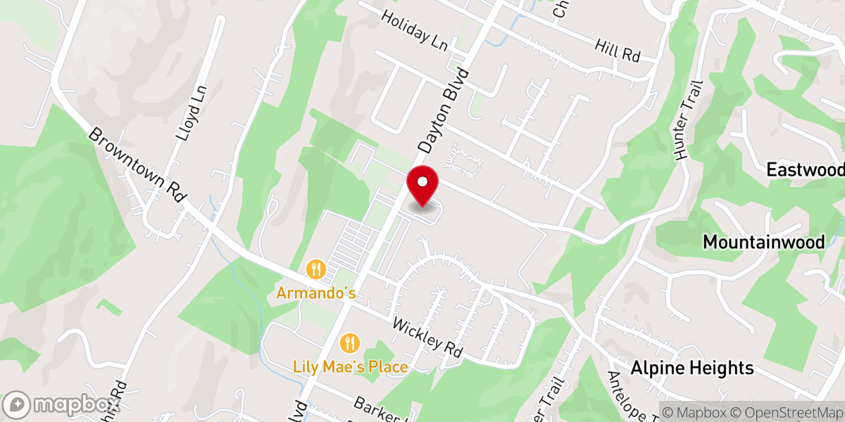 Map showing location of Omega Church