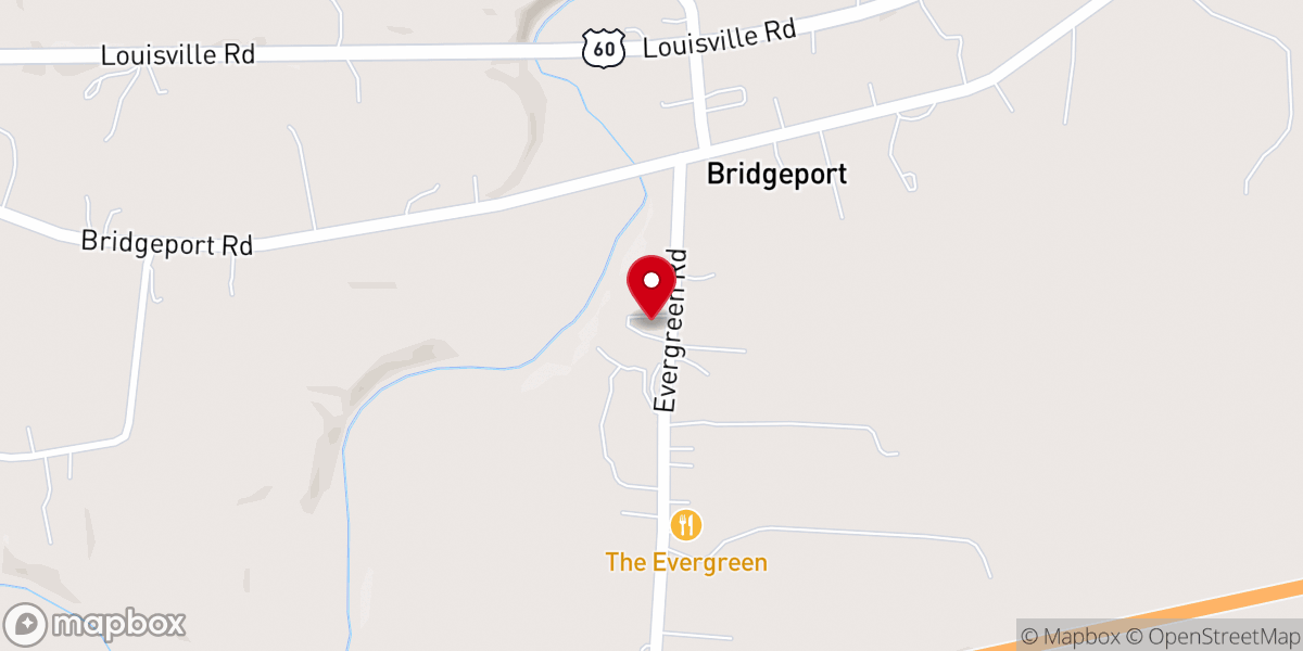Map showing location of Bridgeport Christian Church