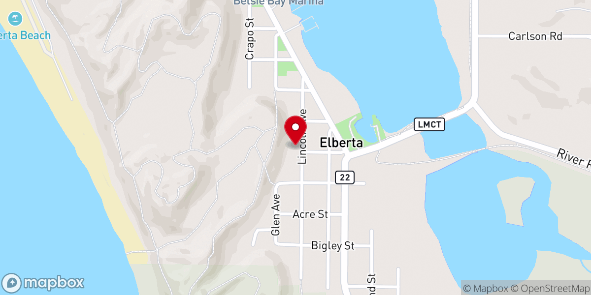 Map showing location of Elberta United Methodist Church