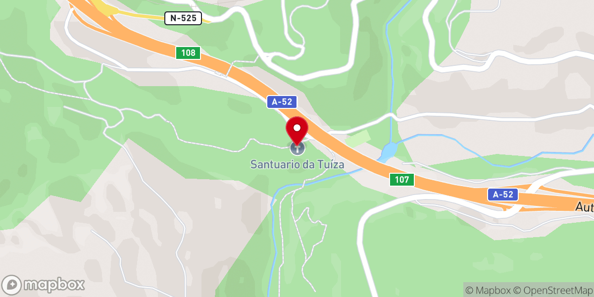 Map showing location of Santuario da Tuiza