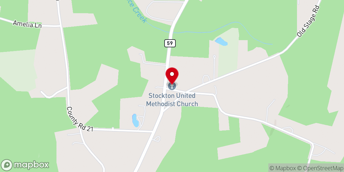 Map showing location of Stockton United Methodist Church
