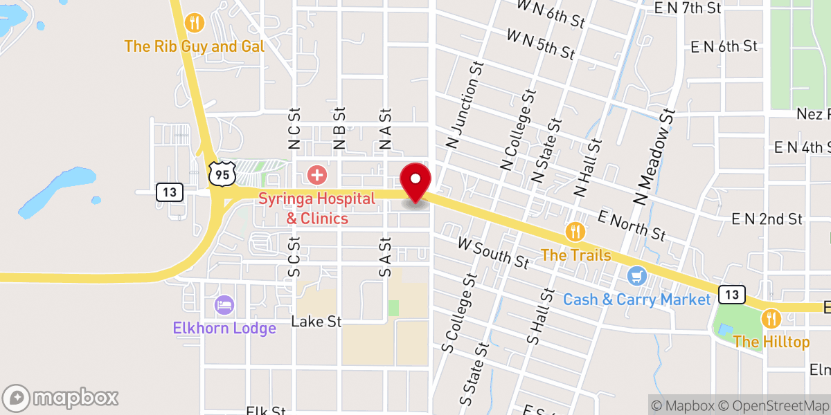 Map showing location of Grangeville United Methodist Church