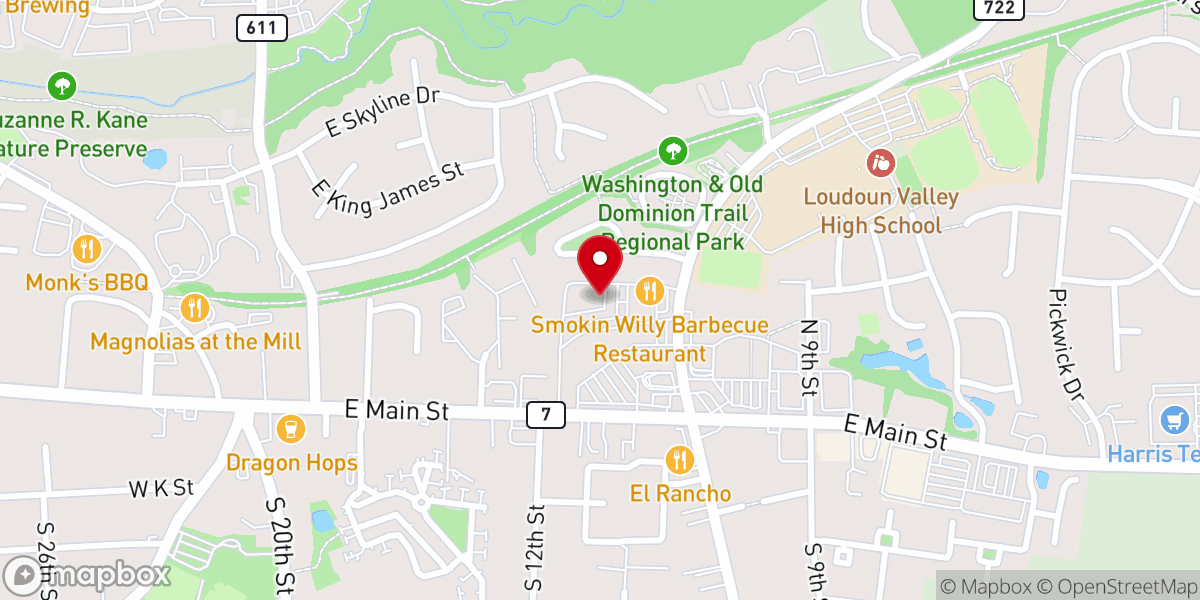 Map showing location of Grace Bible Church - Purcellville