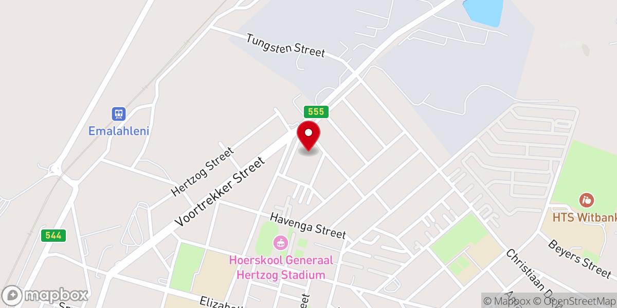 Map showing location of Lede in Christus Kerk Witbank
