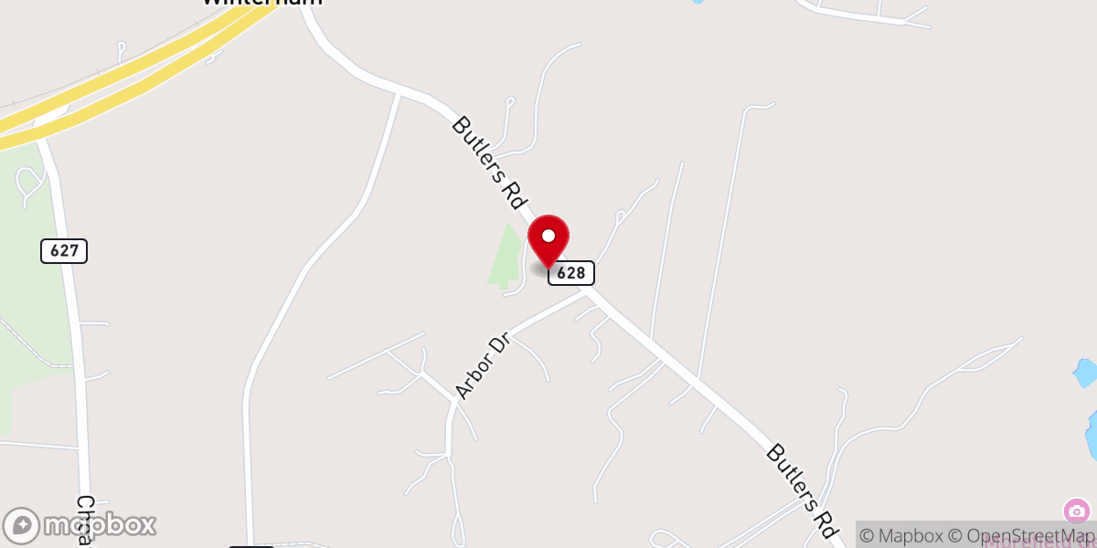Map showing location of Arbor Baptist Church