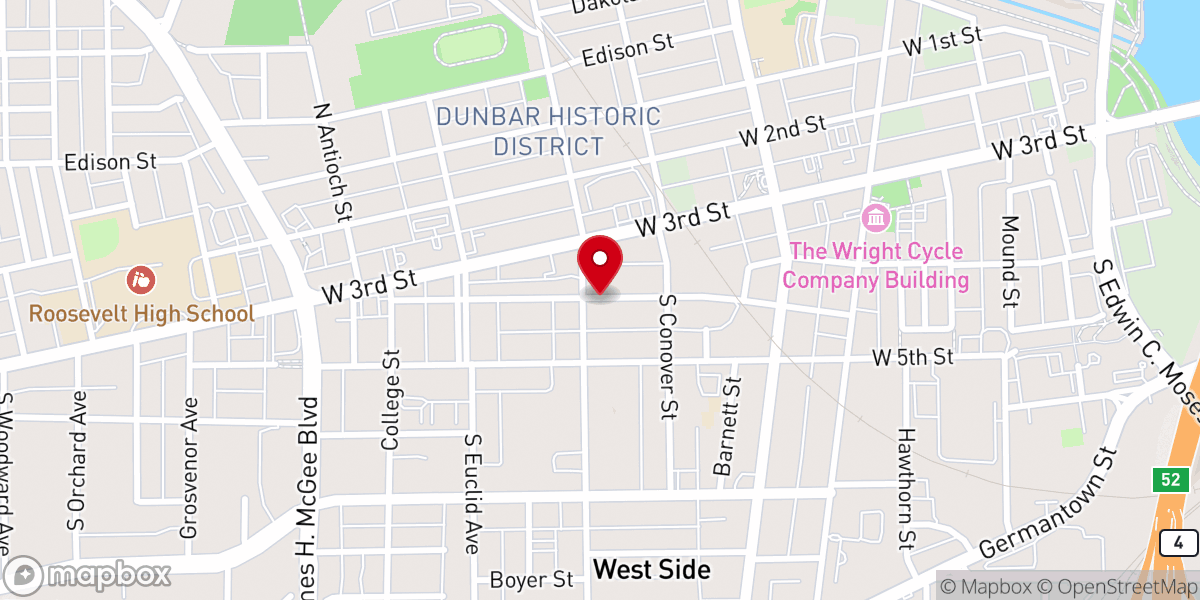 Map showing location of Living Faith Baptist Temple