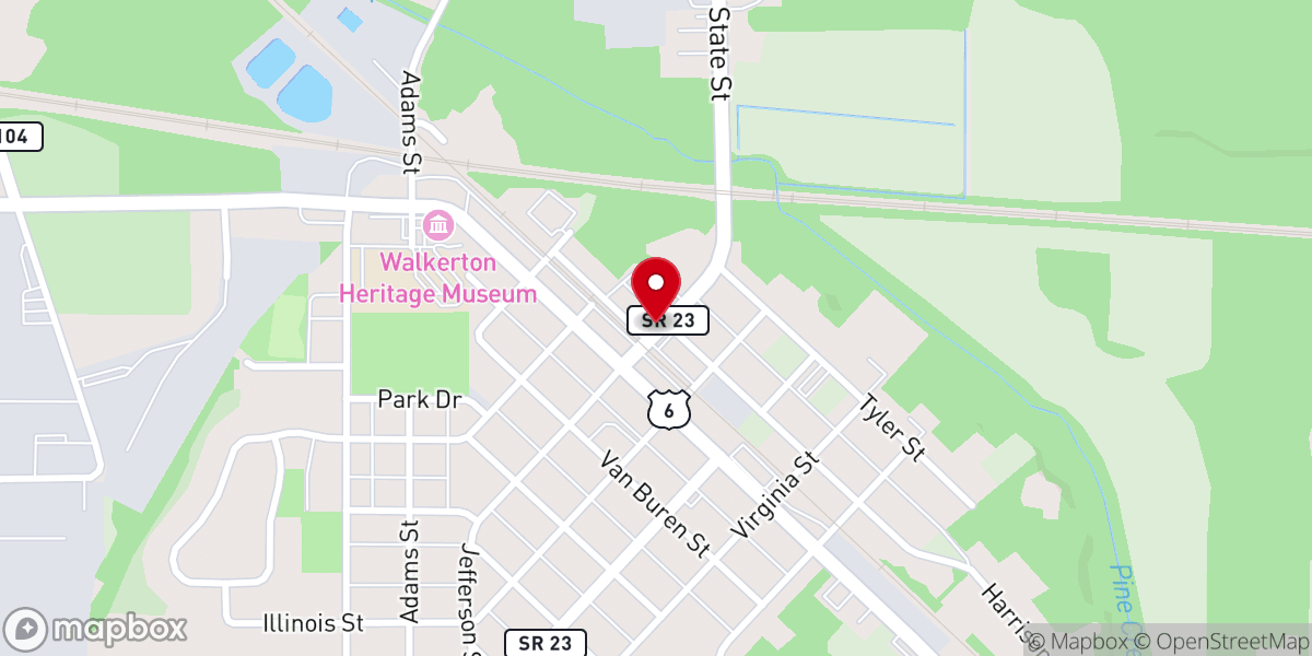 Map showing location of Walkerton United Pentecostal Church