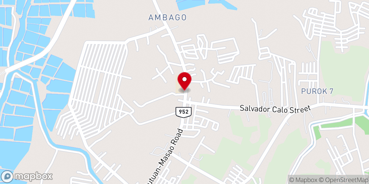 Map showing location of Ambago Catholic Church