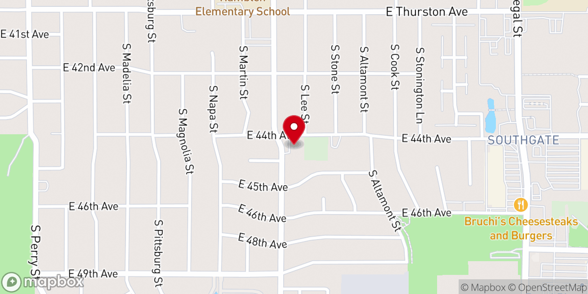 Map showing location of Crestline Baptist Church