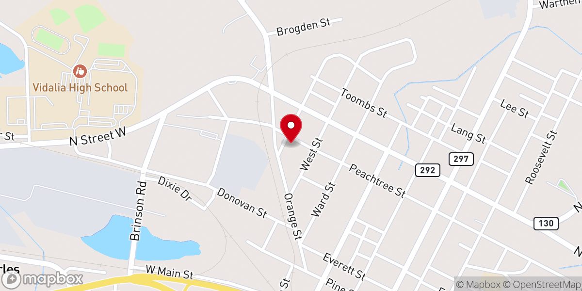 Map showing location of Evergreen True Vine Holiness Church