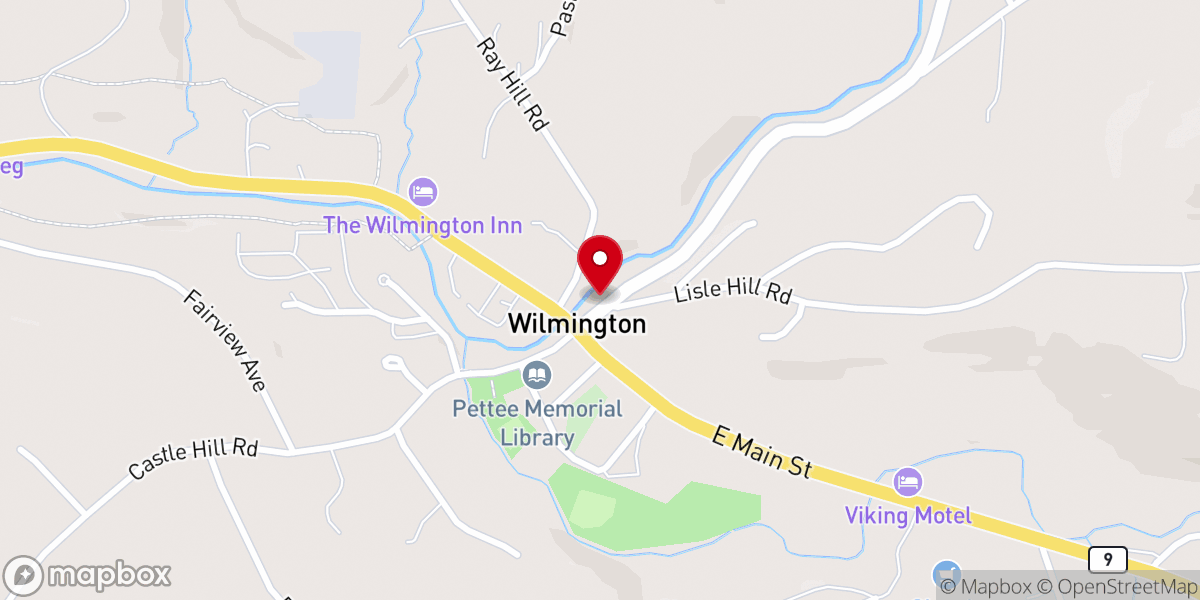 Map showing location of Wilmington Baptist Church