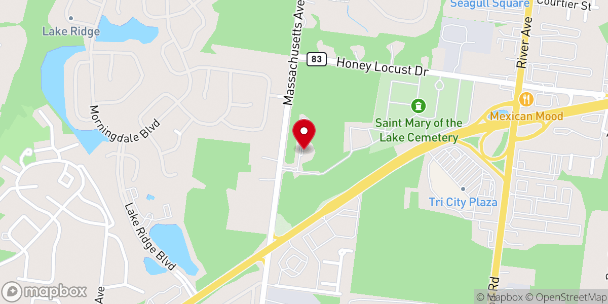 Map showing location of Mary Queen of peace Mausoleum