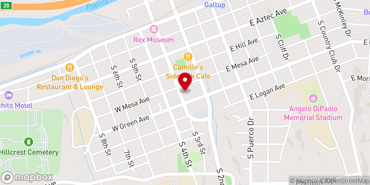 Map showing location of Journey Church Gallup