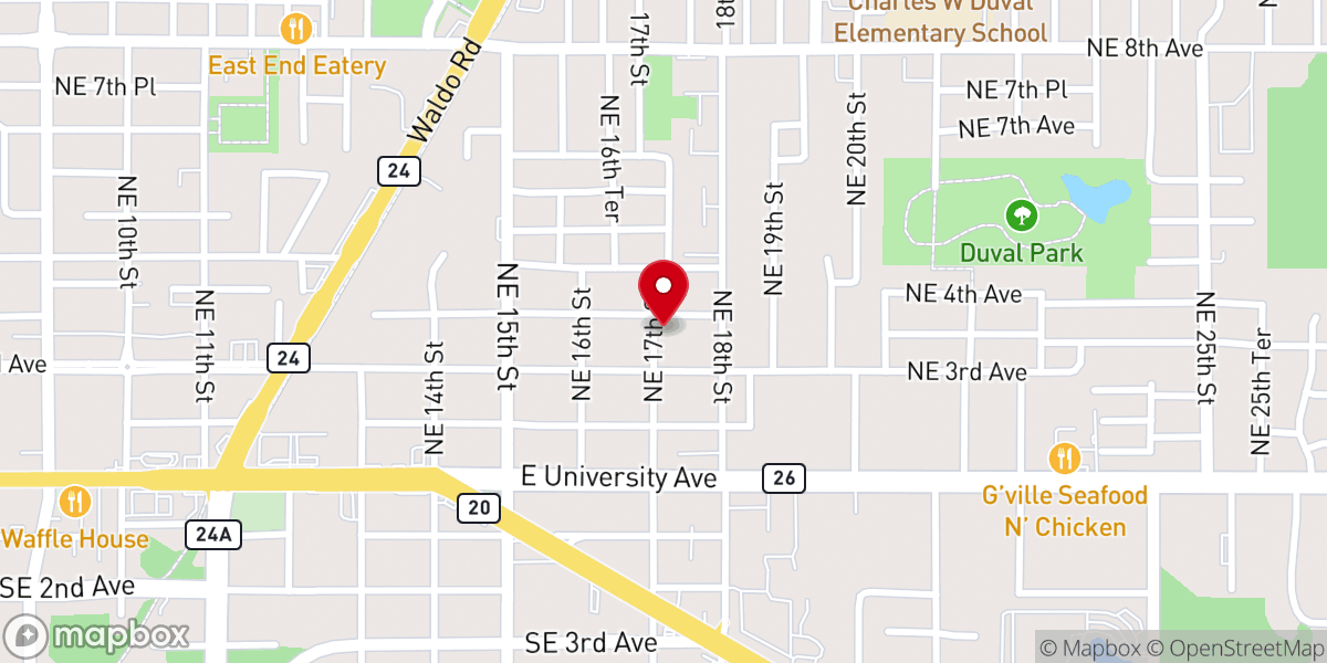 Map showing location of Deliverance Gospel Temple Worship