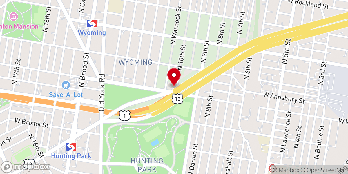 Map showing location of Harold O. Davis Memorial Baptist Church