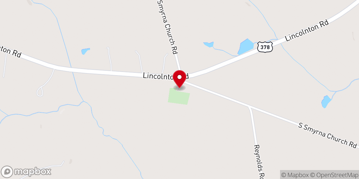 Map showing location of Smyrna Church