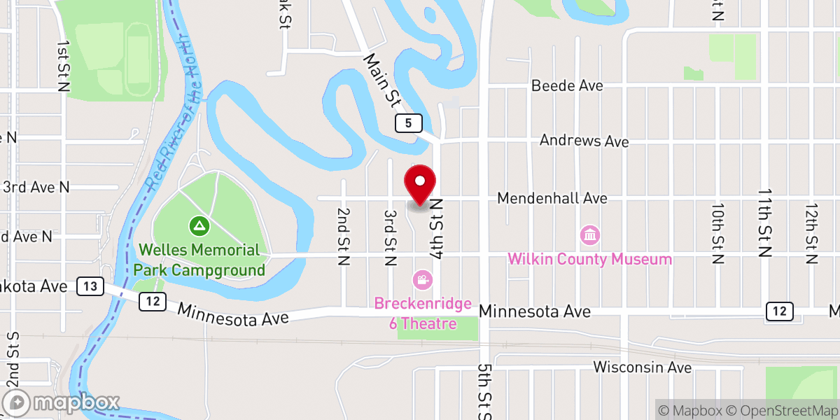 Map showing location of St Mary's Catholic Church