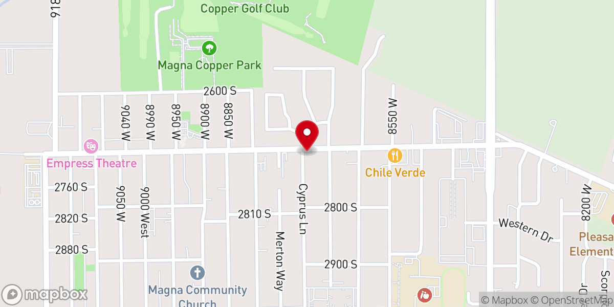 Map showing location of Magna Christian Church