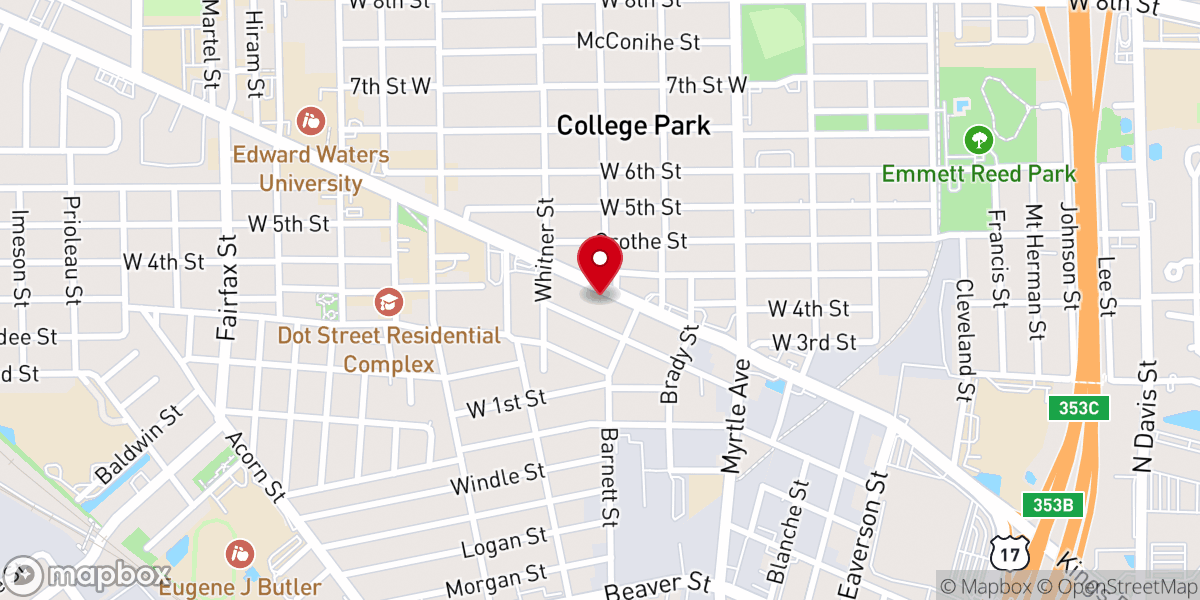 Map showing location of Blakely Memorial Church of Christ Written in Heaven
