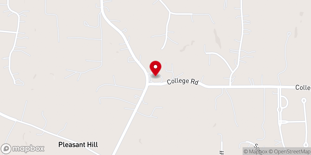 Map showing location of Pleasant Hill Baptist Church