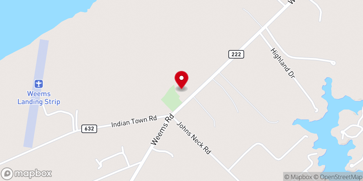 Map showing location of Claybrook Baptist Church