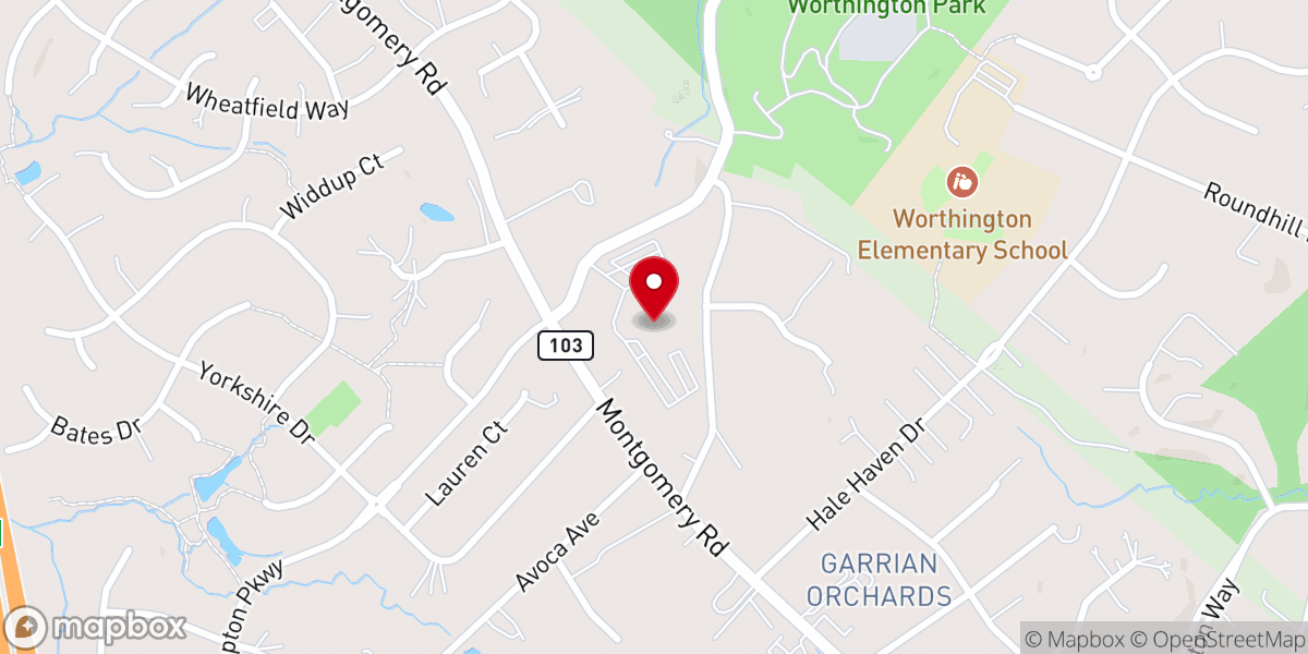 Map showing location of Glen Mar Church
