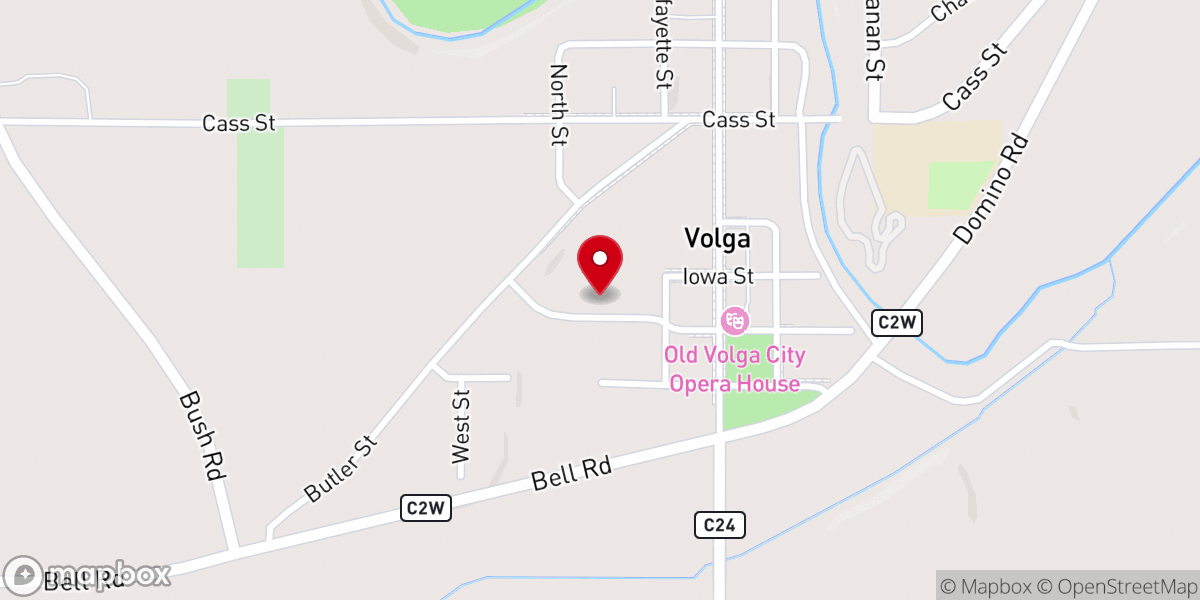 Map showing location of Sacred Heart Catholic Church