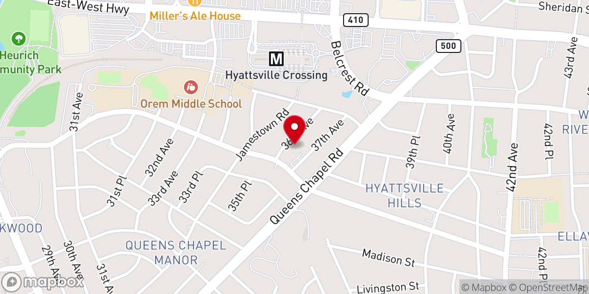 Map showing location of St Matthew's Episcopal Church