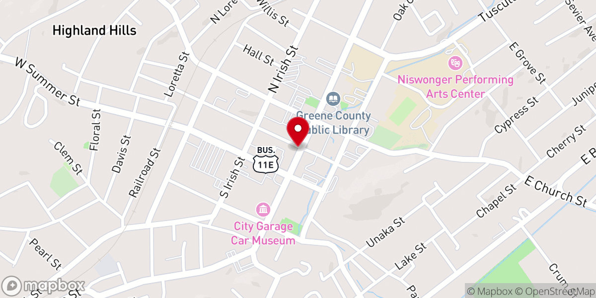 Map showing location of Midway United Methodist Church