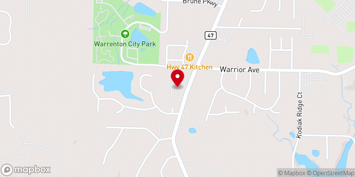 Map showing location of Fellowship Baptist Church