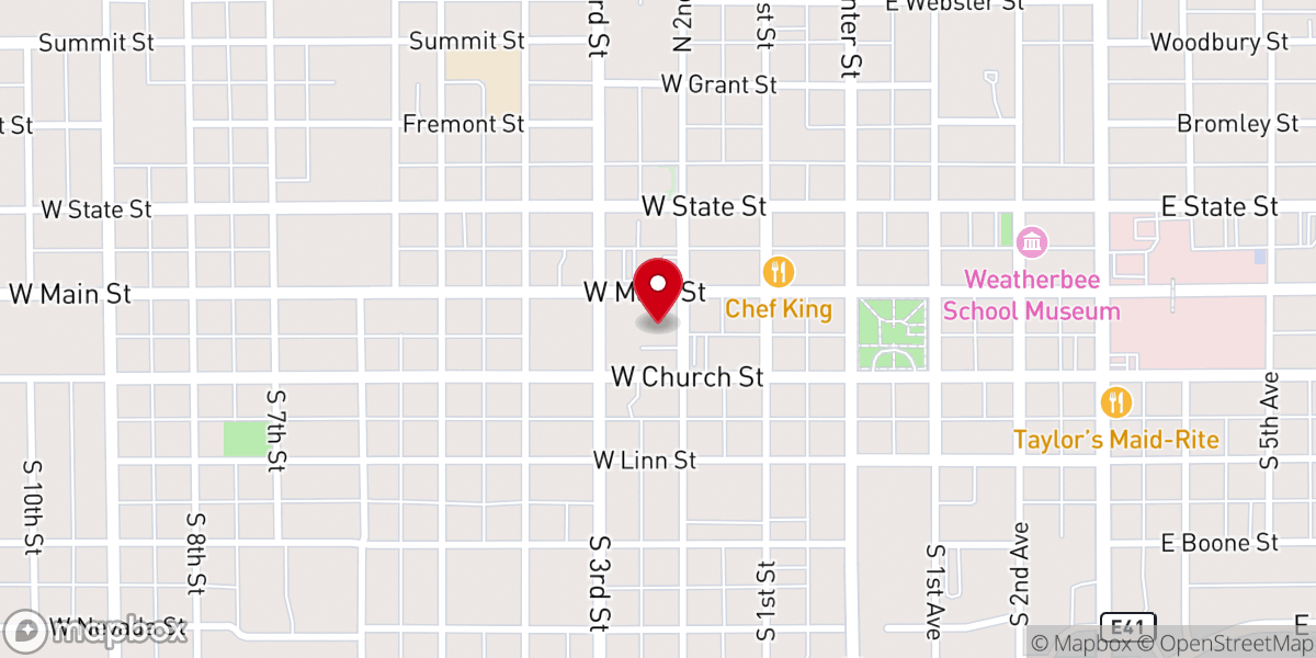 Map showing location of First Methodist Church