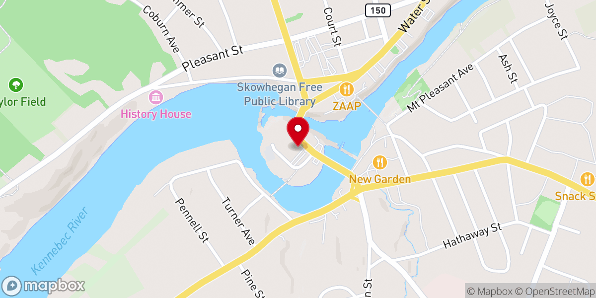Map showing location of Skowhegan Federated Church