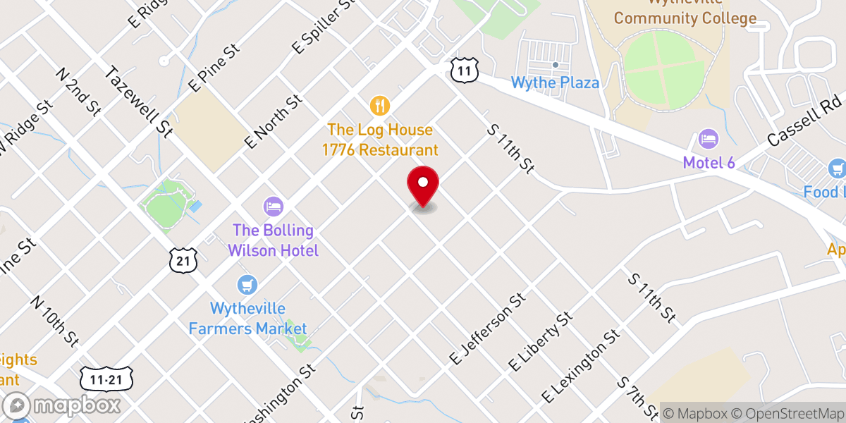 Map showing location of First Church