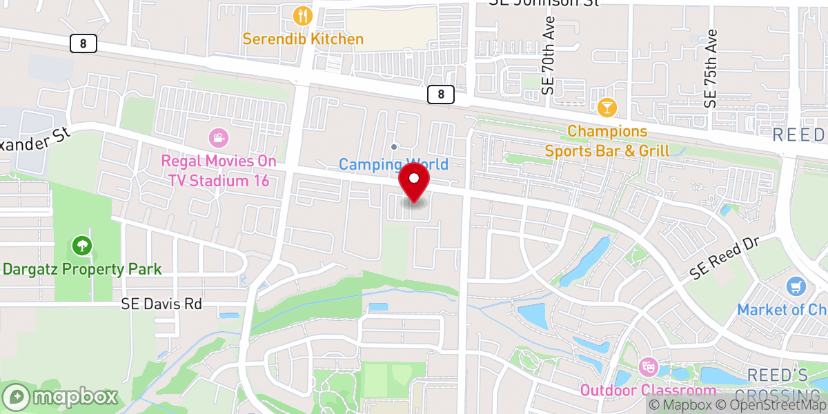 Map showing location of Calvary Chapel Worship Center