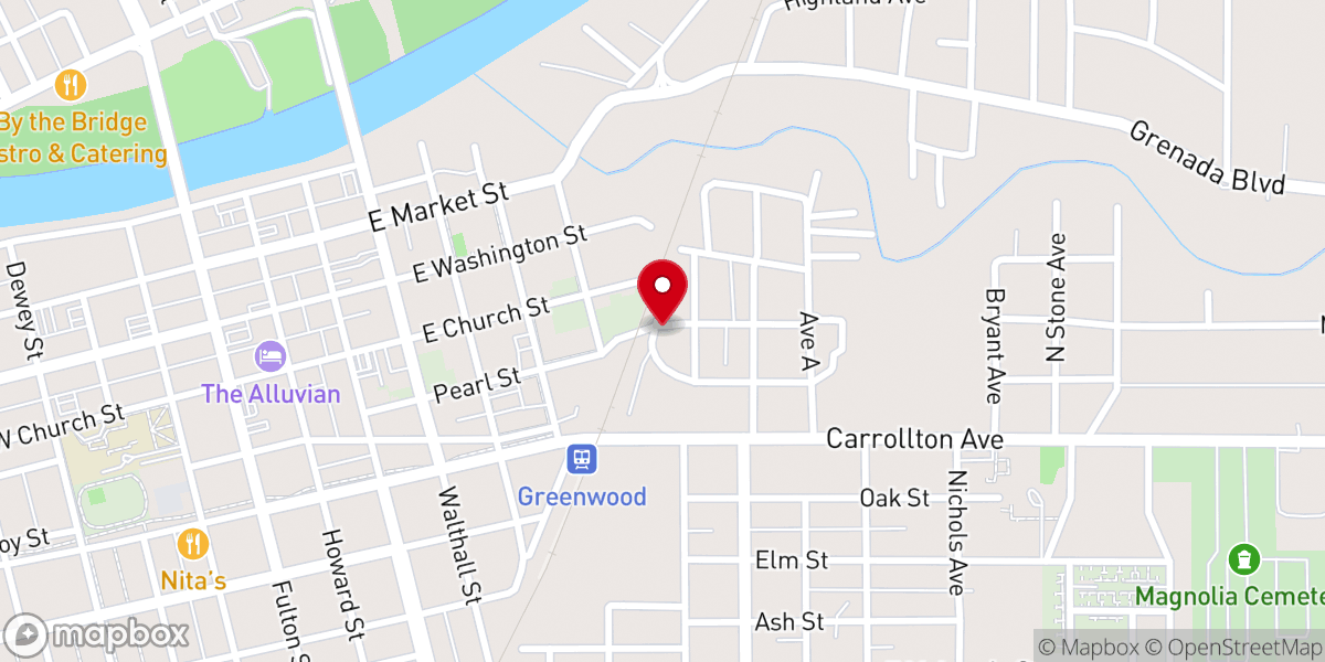 Map showing location of McKinney Chapel Baptist Church