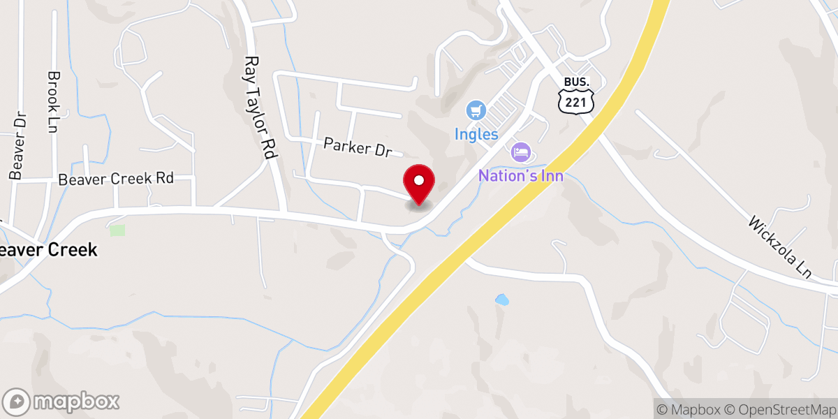 Map showing location of Ashe Really Cares - Food Distribution Center