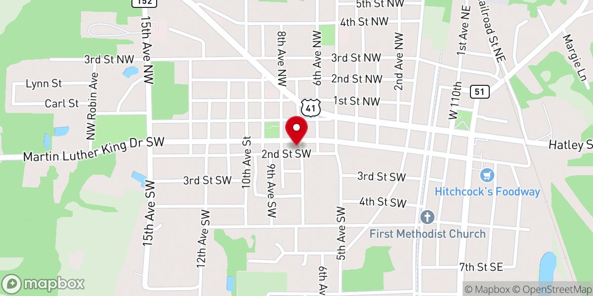 Map showing location of Greater Poplar Springs Missionary Baptist Church