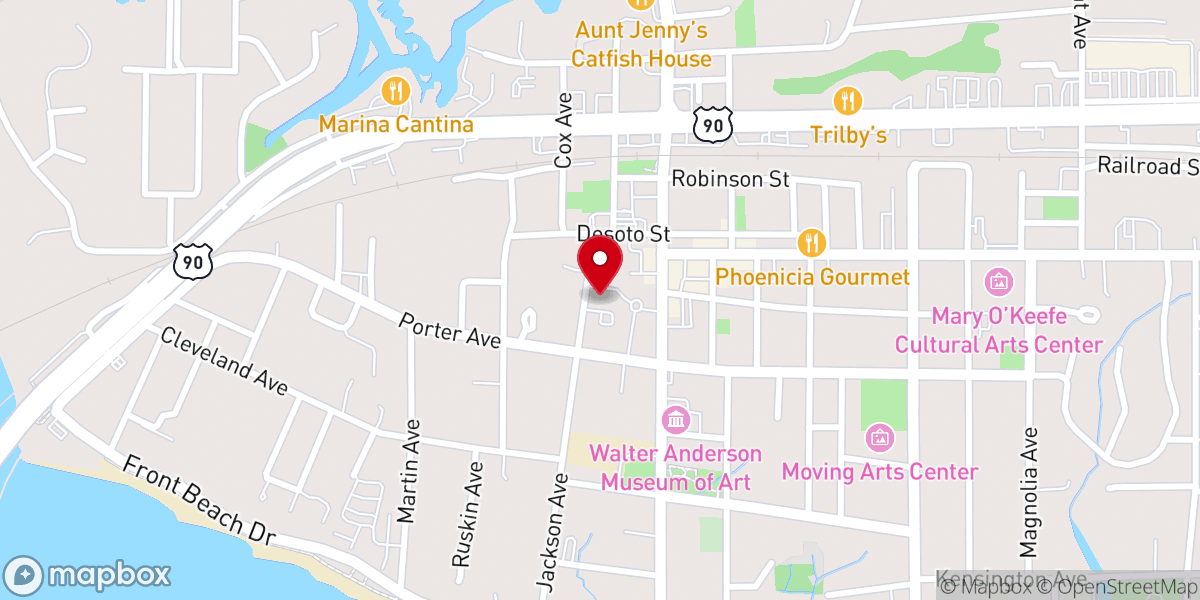 Map showing location of House of The Jackson Pearl