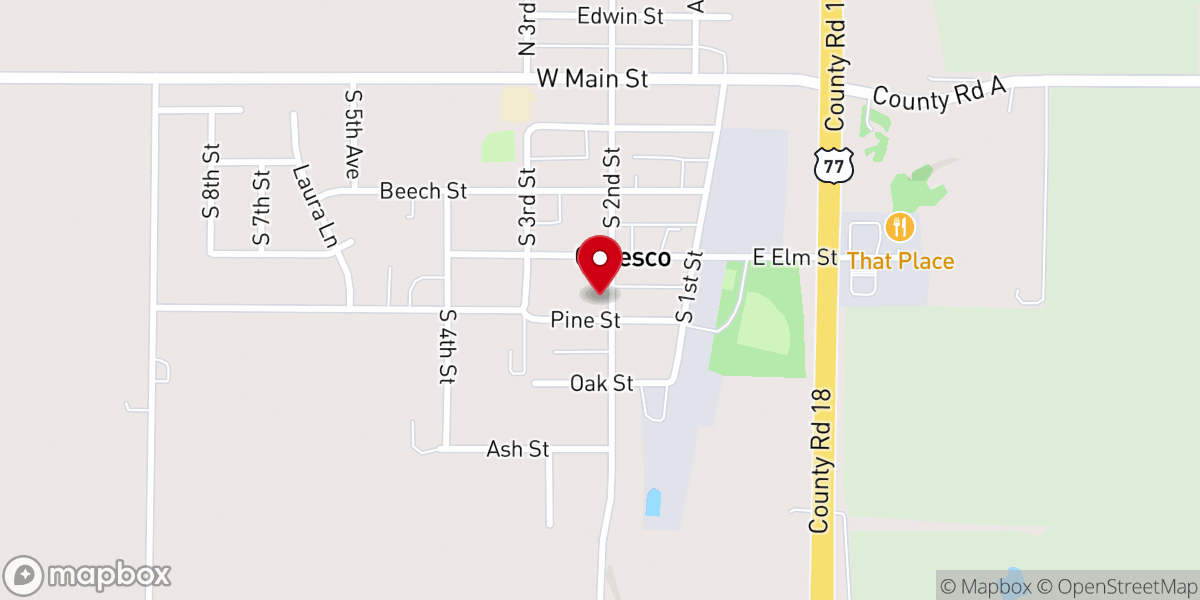 Map showing location of Evangelical Covenant Church