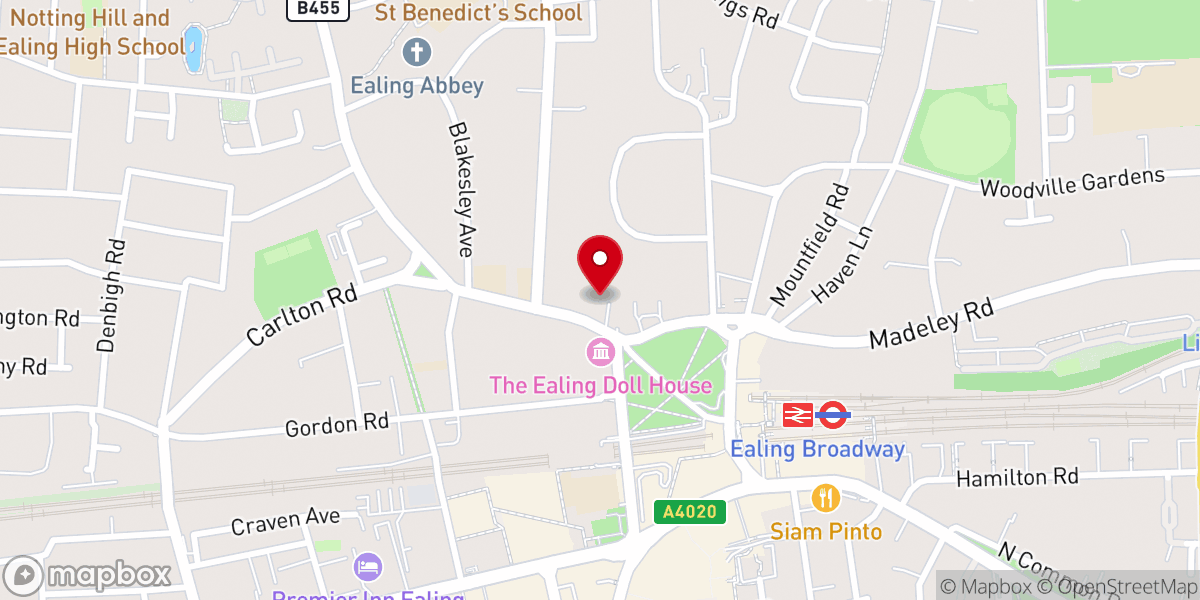Map showing location of Haven Green Baptist Church