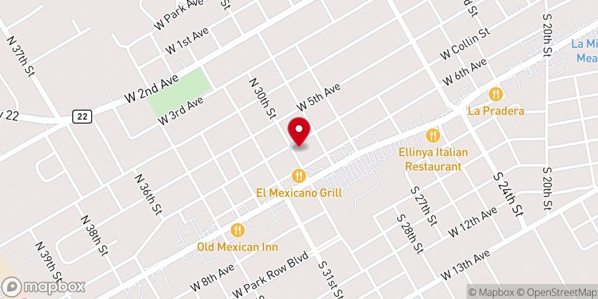 Map showing location of Central Independent Baptist Church