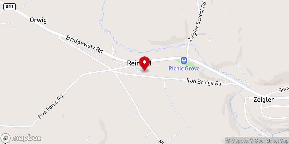 Map showing location of Stewartstown Baptist Church