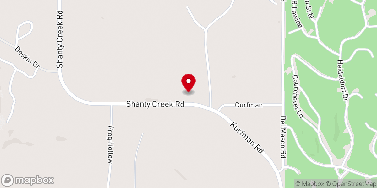 Map showing location of Church In the Hills